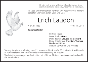 Anzeige von Erich Laudon von MGO
