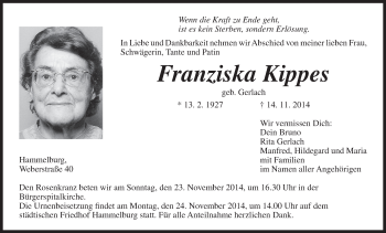 Anzeige von Franziska Kippes von MGO
