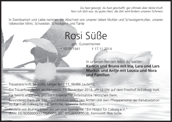 Anzeige von Rosi Süße von MGO