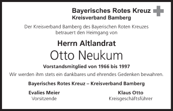 Anzeige von Otto Neukum von MGO