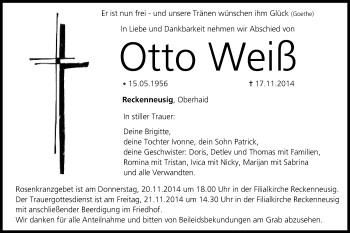 Anzeige von Otto Weiß von MGO