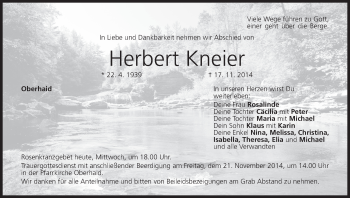 Anzeige von Herbert Kneier von MGO