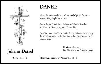 Anzeige von Johann Detzel von MGO