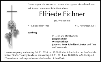Anzeige von Elfriede Eichner von MGO