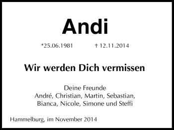 Anzeige von Andi  von MGO
