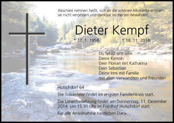 Anzeige von Dieter Kempf von MGO