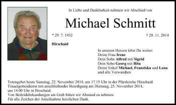 Anzeige von Michael Schmitt von MGO