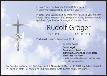 Anzeige von Rudolf Gröger von MGO