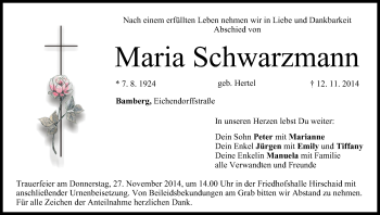 Anzeige von Maria Schwarzmann von MGO