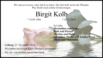 Anzeige von Birgit Kolb von MGO