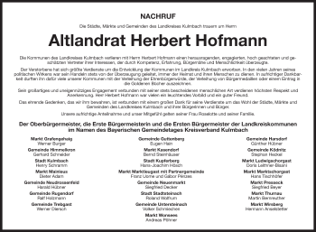 Anzeige von Herbert Hofmann von MGO