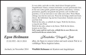Anzeige von Egon Heilmann von MGO