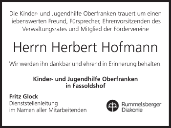 Anzeige von Herbert Hofmann von MGO