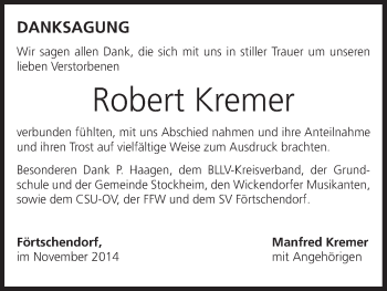 Anzeige von Robert Kremer von MGO