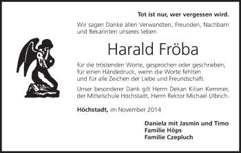 Anzeige von Harald Fröba von MGO