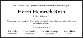 Anzeige von Heinrich Roth von MGO