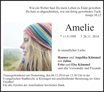 Anzeige von Amelie  von MGO