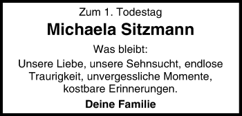 Anzeige von Michaela Sitzmann von MGO
