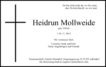 Anzeige von Heidrun Mollweide von MGO