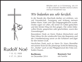 Anzeige von Rudolf Noé von MGO