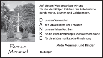 Anzeige von Roman Memmel von MGO