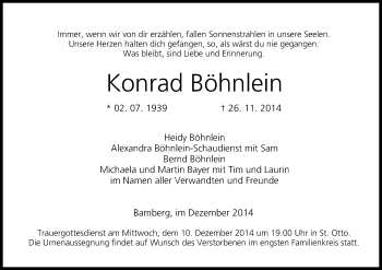 Anzeige von Konrad Böhnlein von MGO
