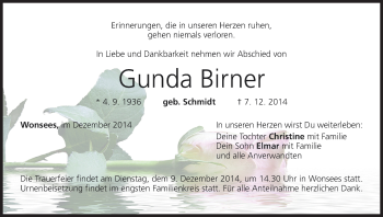Anzeige von Gunda Birner von MGO