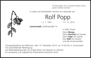 Anzeige von Rolf Popp von MGO