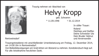 Anzeige von Helvy Kropp von MGO