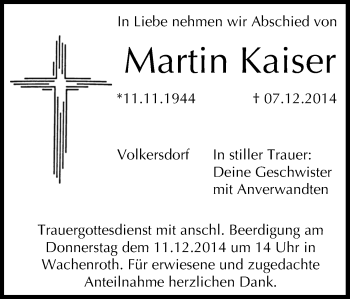 Anzeige von Martin Kaiser von MGO
