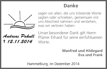 Anzeige von Andreas Pakull von MGO