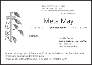 Anzeige von Meta May von MGO