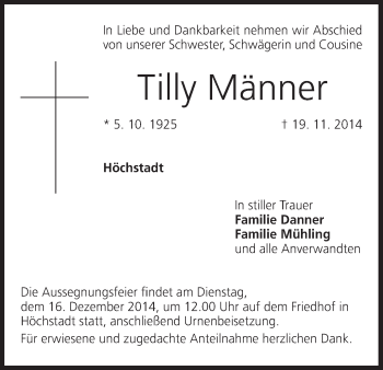 Anzeige von Tilly Männer von MGO