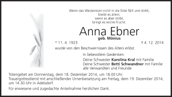 Anzeige von Anna Ebner von MGO
