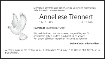 Anzeige von Anneliese Trennert von MGO