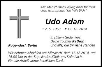 Anzeige von Udo Adam von MGO