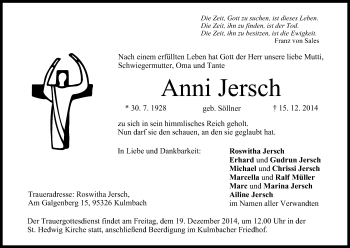 Anzeige von Anni Jersch von MGO