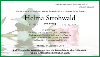 Anzeige von Helma Strohwald von MGO