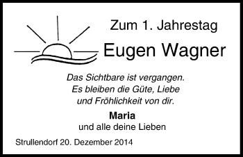 Anzeige von Eugen Wagner von MGO