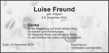 Anzeige von Luise Freund von MGO