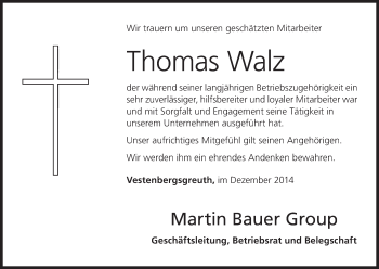 Anzeige von Thomas Walz von MGO