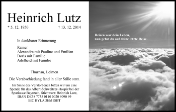 Anzeige von Heinrich Lutz von MGO