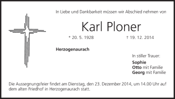 Anzeige von Karl Ploner von MGO