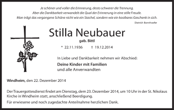 Anzeige von Stilla Neubauer von MGO
