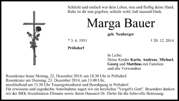 Anzeige von Marga Bauer von MGO