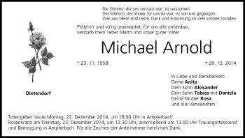 Anzeige von Michael Arnold von MGO
