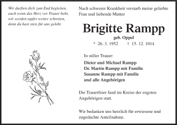 Anzeige von Brigitte Rampp von MGO