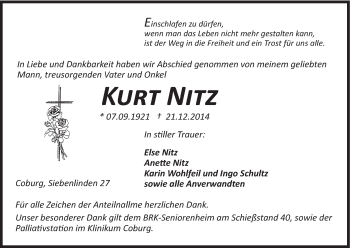 Anzeige von Kurt Nitz von MGO