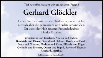 Anzeige von Gerhard Glöckler von MGO