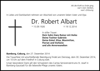 Anzeige von Robert Albart von MGO